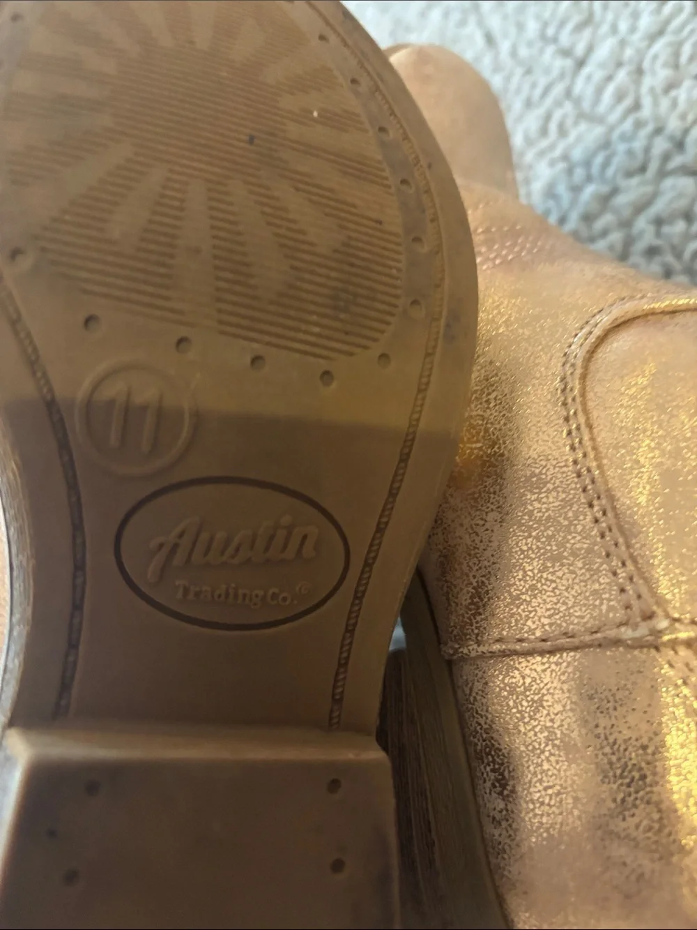 Austin Metallic Gold Western-Style Mid-Calf Boots